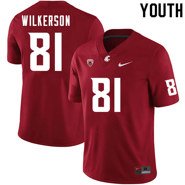 Youth #81 Jay Wilkerson Washington Cougars College Football Jerseys Sale-Crimson